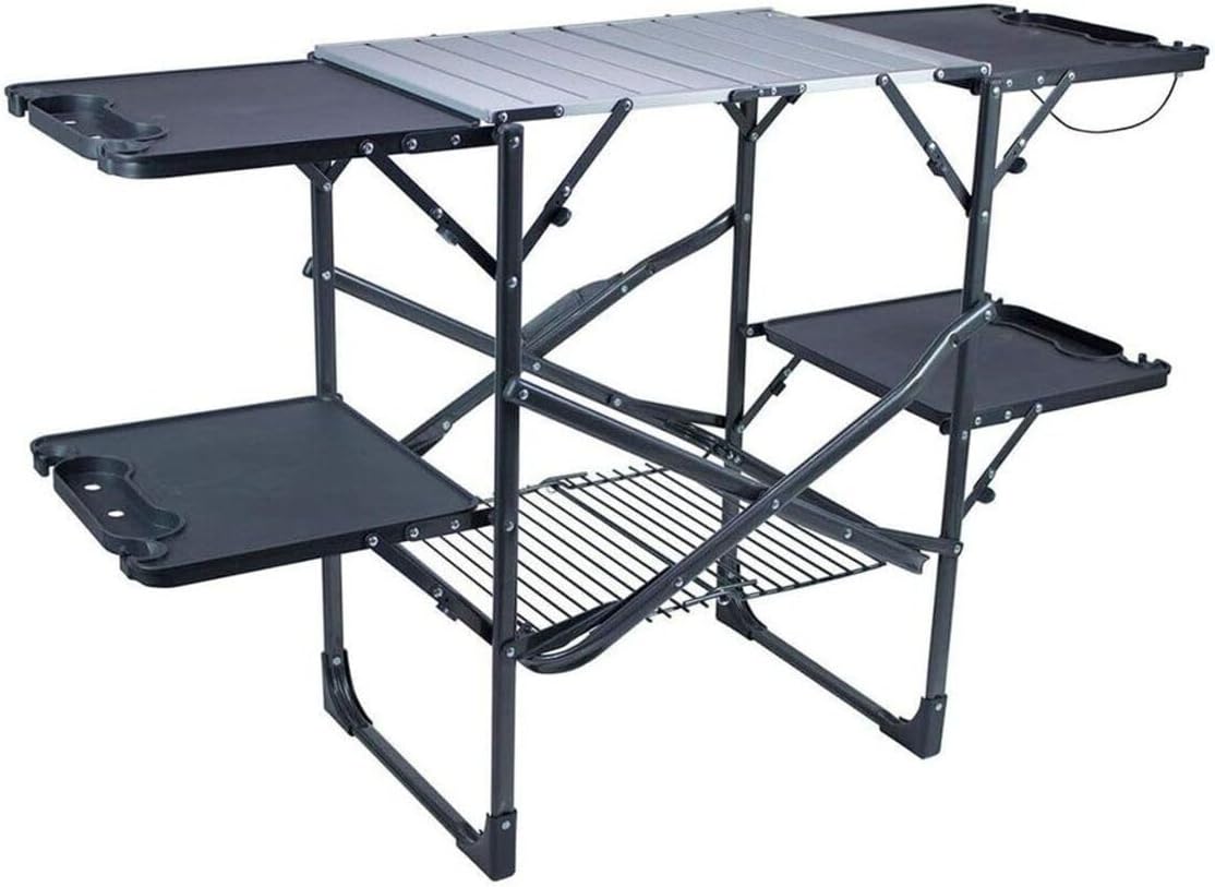 Camping Cooking - Slanke opvouwbare draagbare campingkeukentafel met hittebestendige