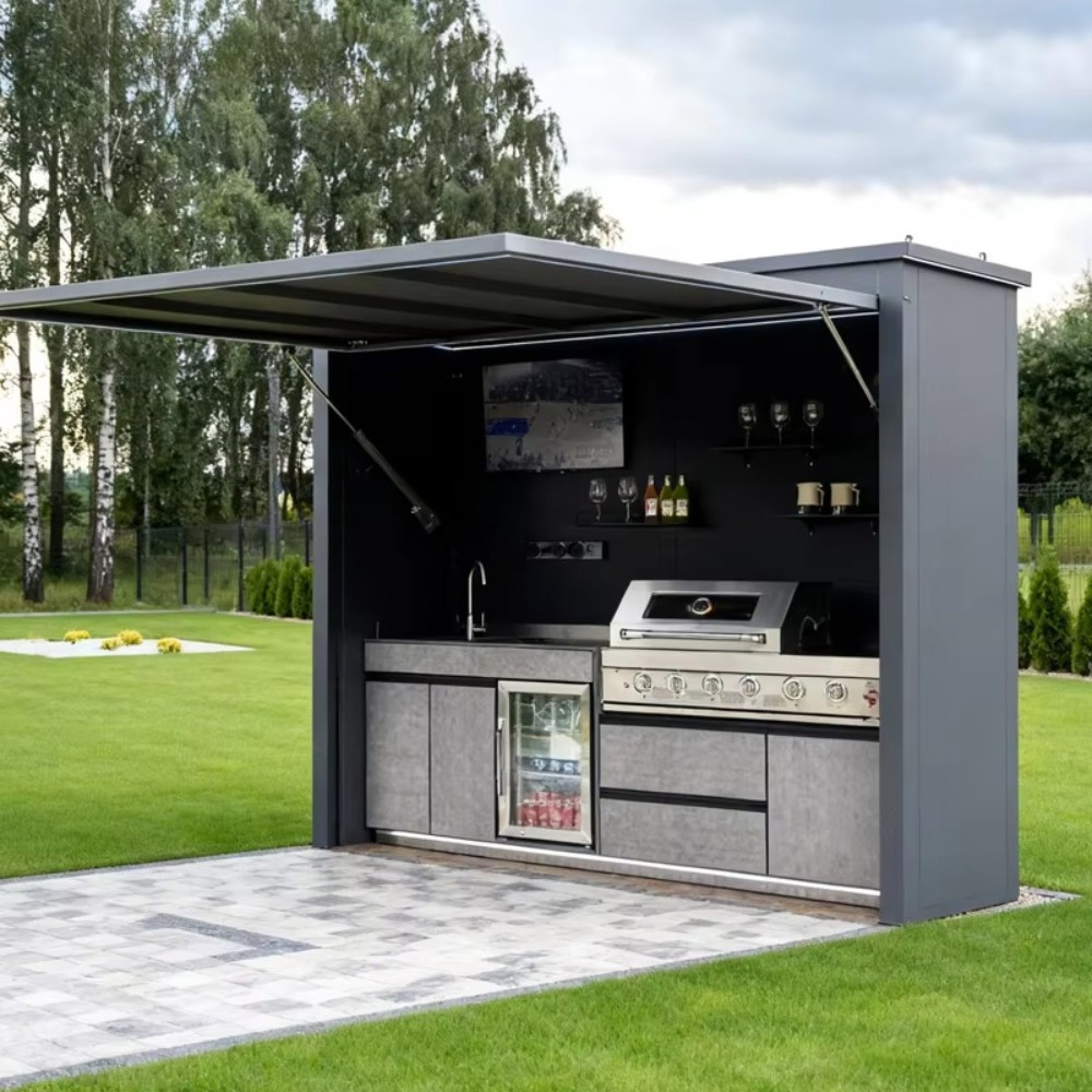 Camping Cooking Canopy - Aluminium Hotel Commerciële BBQ Grill Keukenmeubel,