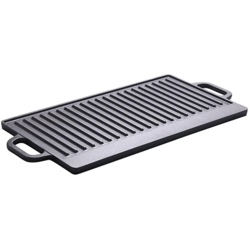 Camping Cooking Range - Ongecoate gietijzeren grillplaat Gestreepte bakplaat Huishoudelijke