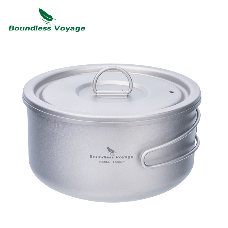 Camping Cooking Tin - Boundless Voyage Titanium Campingpot met Deksel