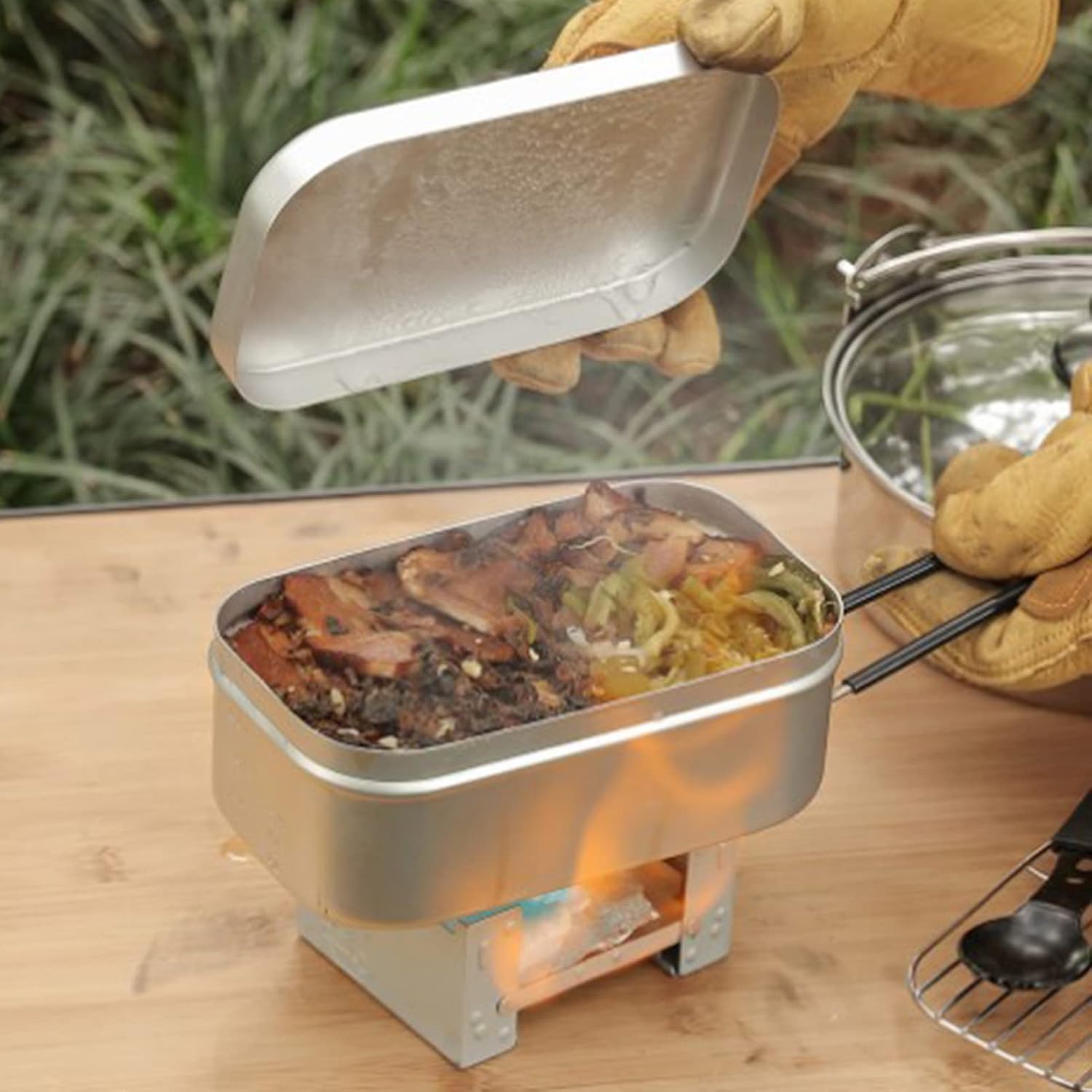 Camping Outdoor Cooking Set - Opvouwbare Bento Box-handgreep, lunchcontainer voor volwassenen,