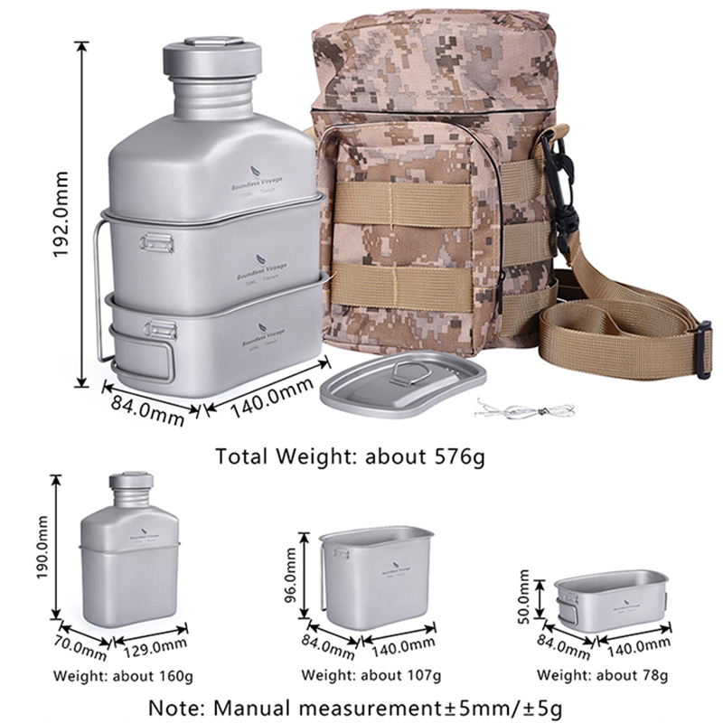 Grenzeloze Voyage Outdoor Mili - Mess Kit Titanium recensie en prijs