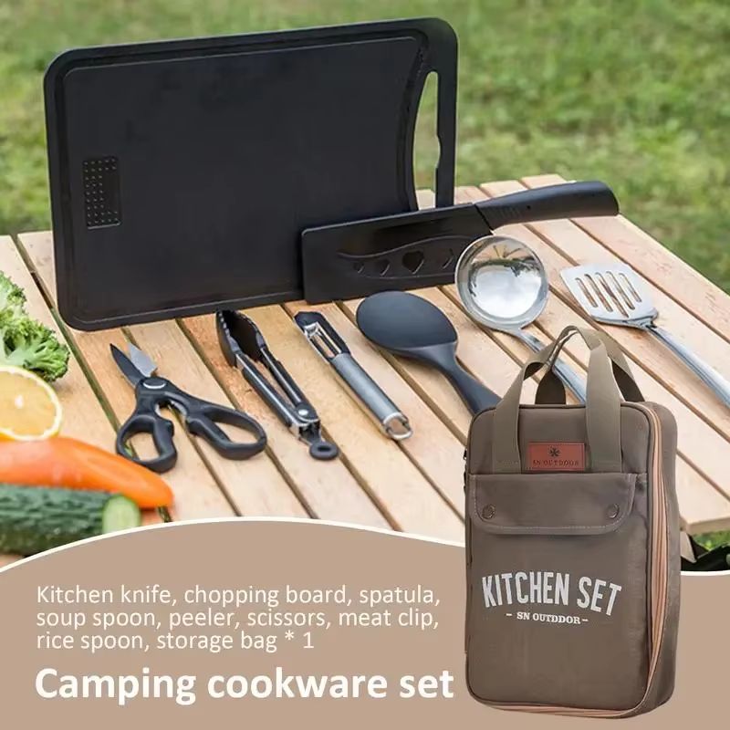 8-delige campingkeukenset met  - Camping Outdoor Cooking Set recensie en prijs