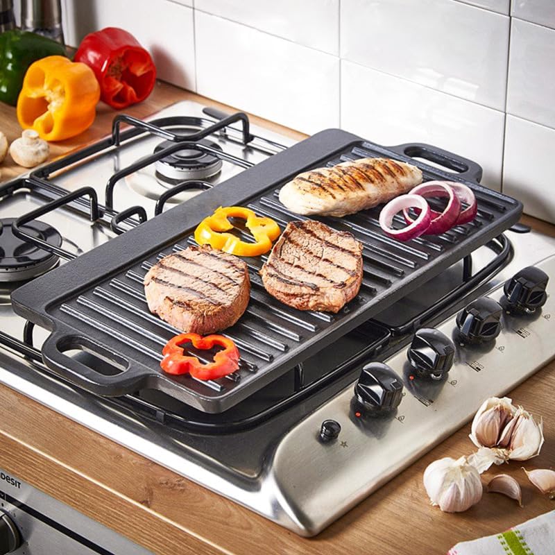 Ongecoate gietijzeren grillpla - Camping Cooking Range recensie en prijs