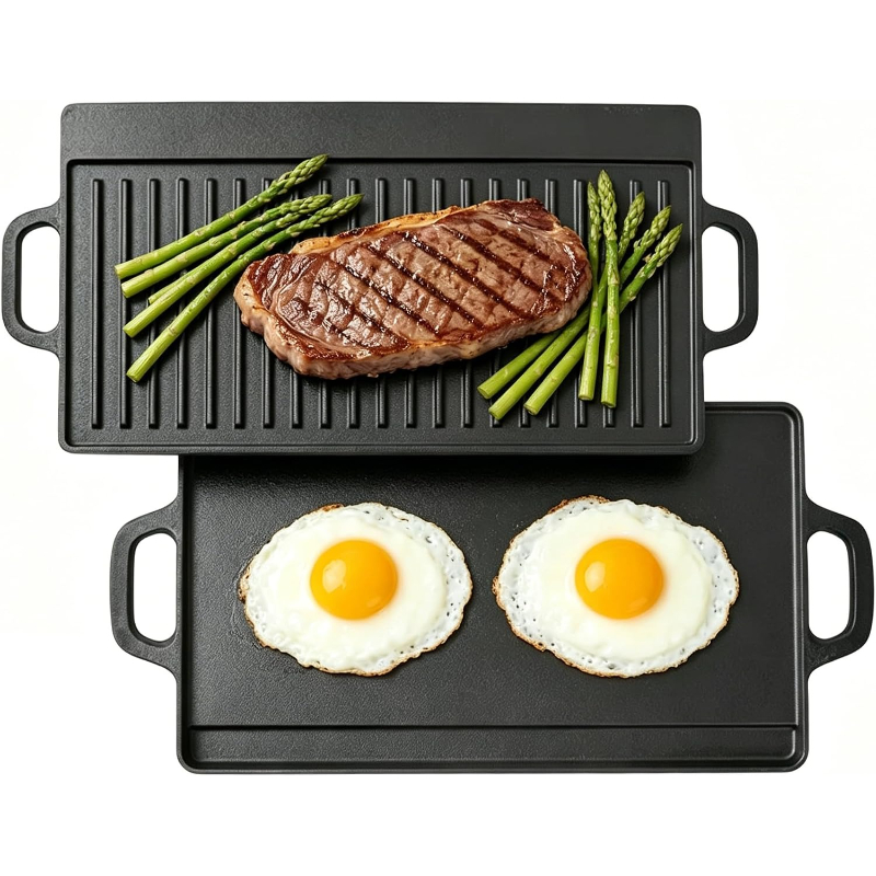 Ongecoate gietijzeren grillpla - Camping Cooking Range recensie en prijs