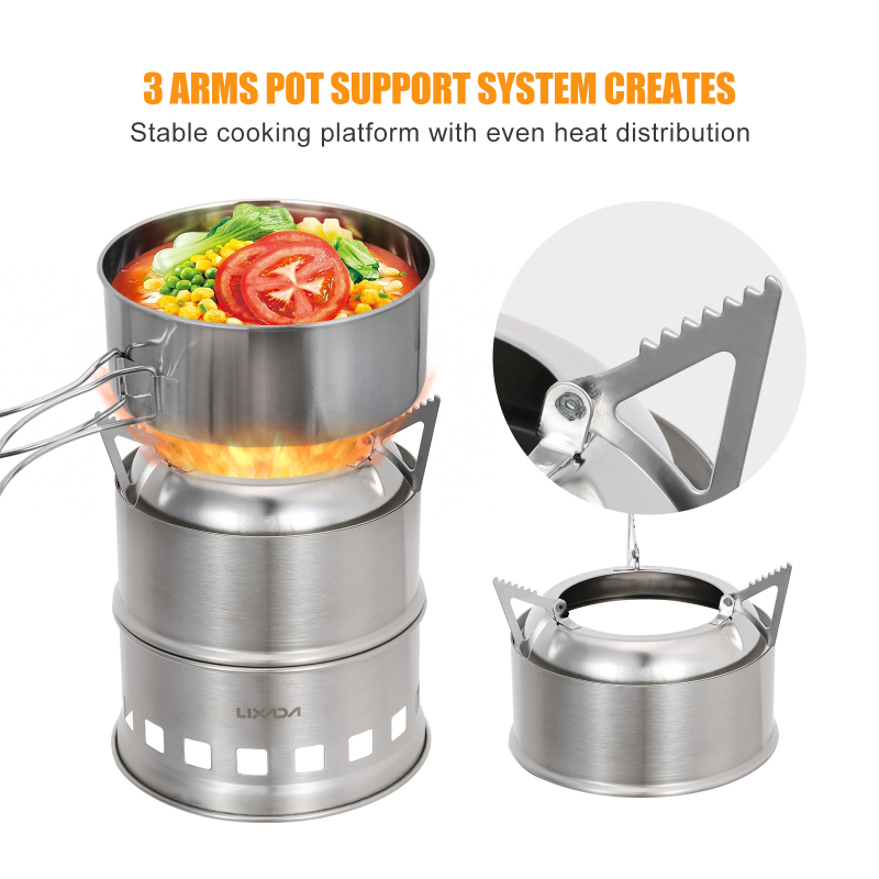 Lixada Roestvrijstalen Houtkac - Camping Cooking System recensie en prijs
