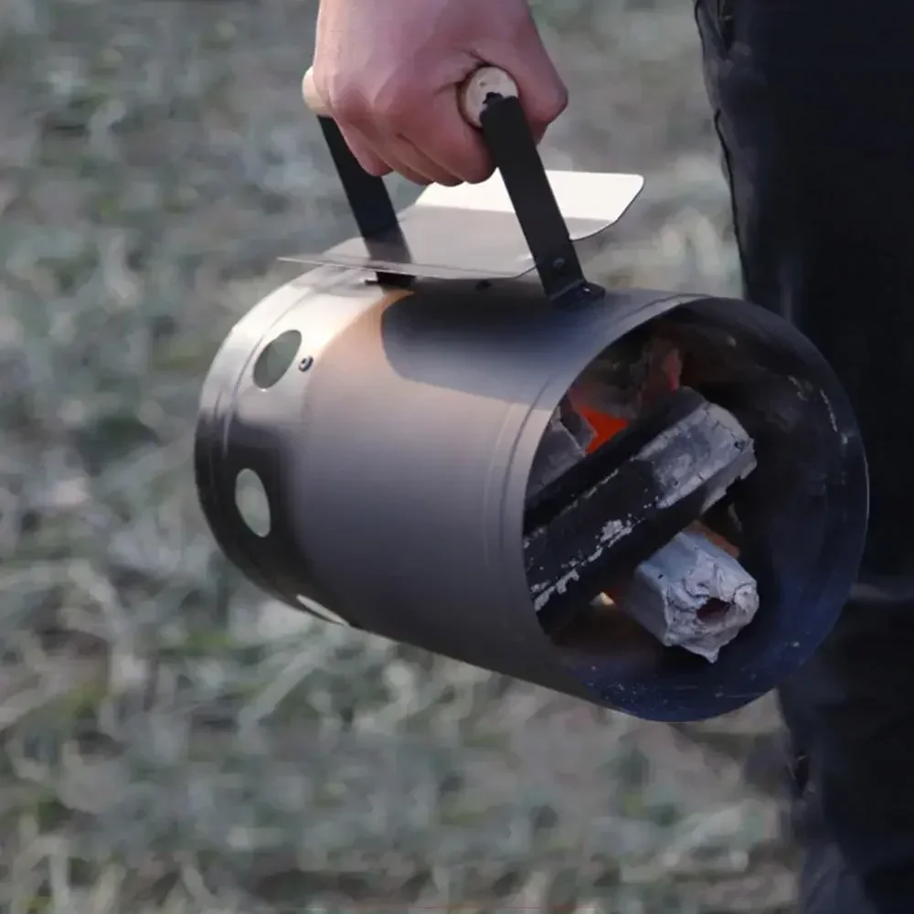Houtskoolstarter emmer, draagb - Charcoal Chimney Starter recensie en prijs