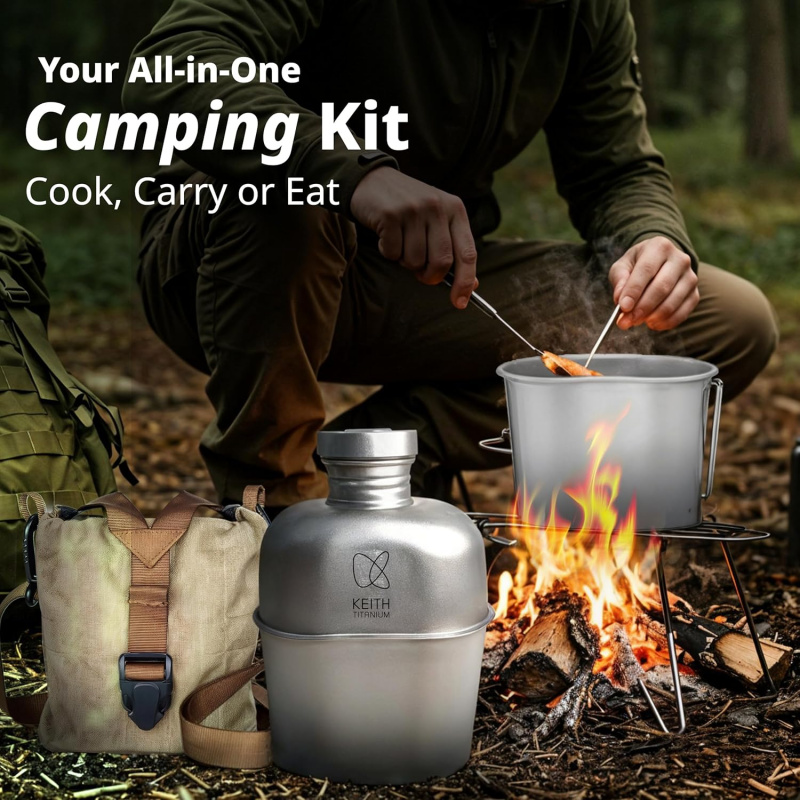 Keith Titanium Fles Outdoor Ca - Mess Kit Titanium recensie en prijs